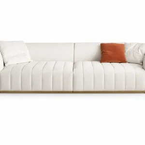 Premium Bespoke Curved Sectional Sofas, Gold Metal Accents