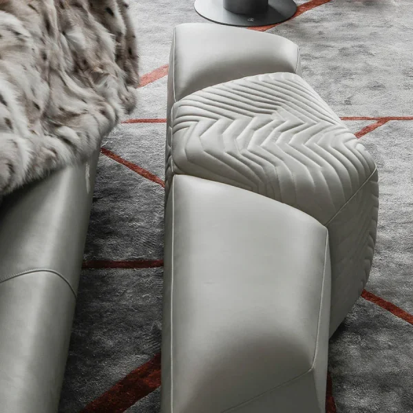 Sculptural Bespoke Accent Bench for Bedroom Tailored Design-3