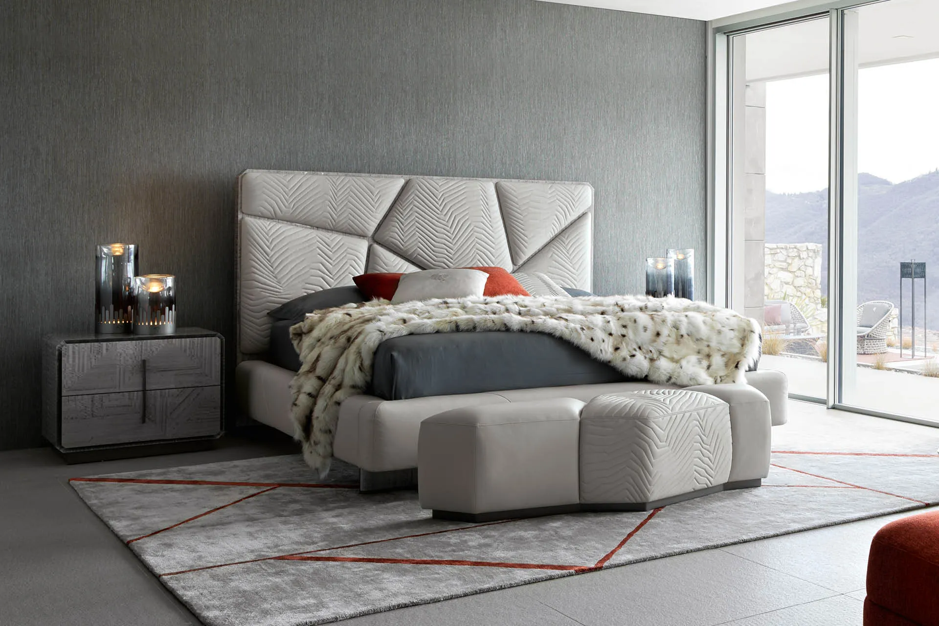Sculptural Bespoke Accent Bench for Bedroom Tailored Design-4