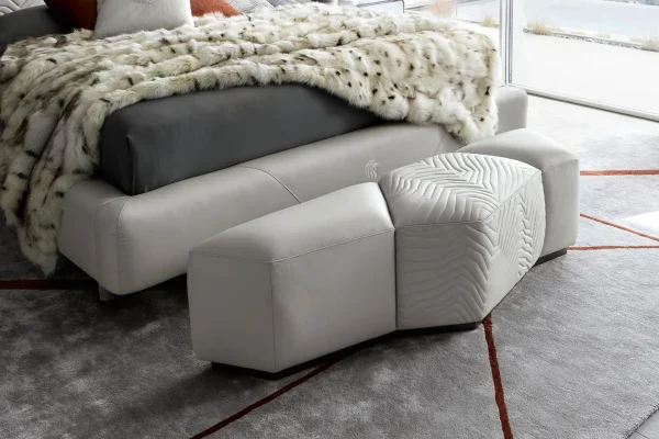 Sculptural Bespoke Accent Bench for Bedroom Tailored Design-5