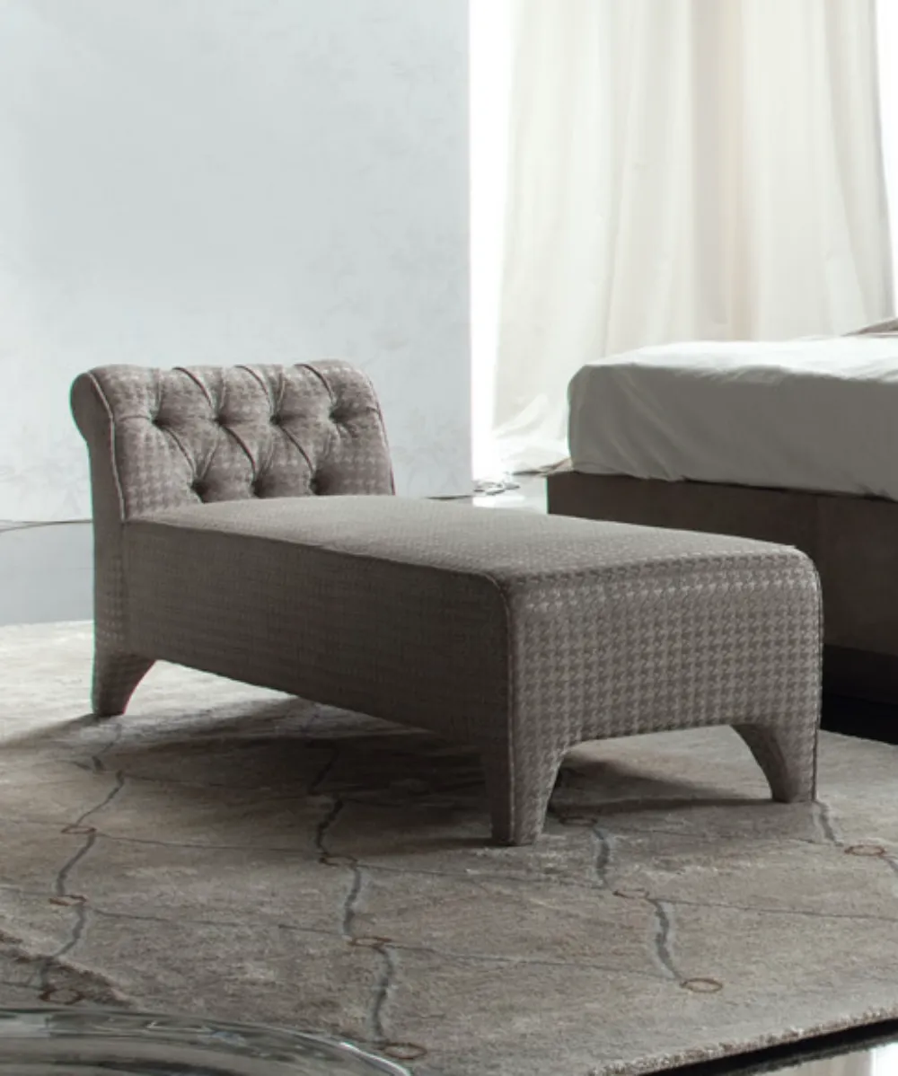 Tailored Bench Chaise Lounge, Tufted Upholstered Backrest-2