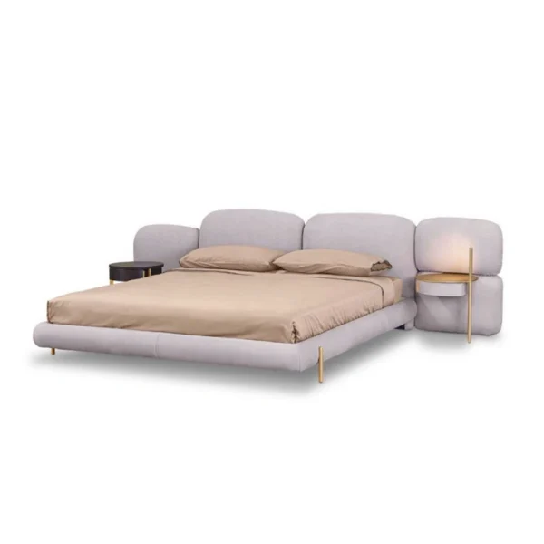 Tailored Bespoke Upholstered Beds with Soft Curved Headboard-1