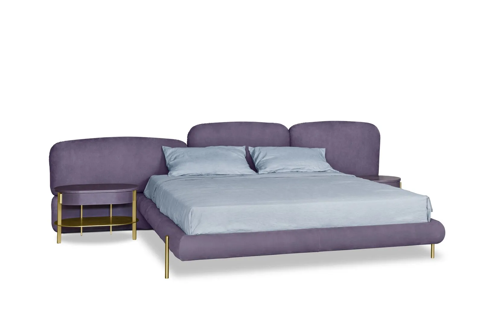 Tailored Bespoke Upholstered Beds with Soft Curved Headboard-4