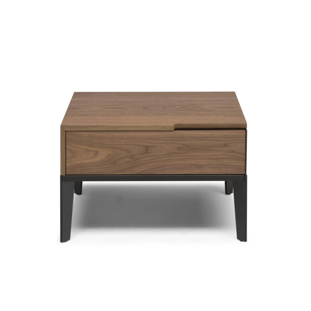 Tailored Minimalist Bedside Table with Wood-Grain Panels-2