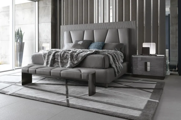 Tailored Modern Bench for Bedroom with Segmented Upholstery-3