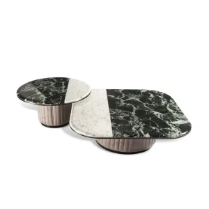 Bespoke 2 Piece Coffee Table Set with Luxury Marble Tops