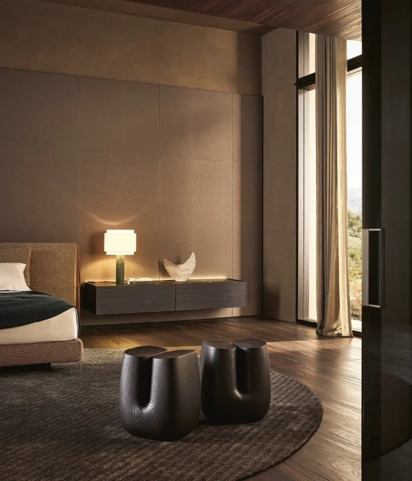 Bespoke Beds with Extended Upholstered Headboard Design