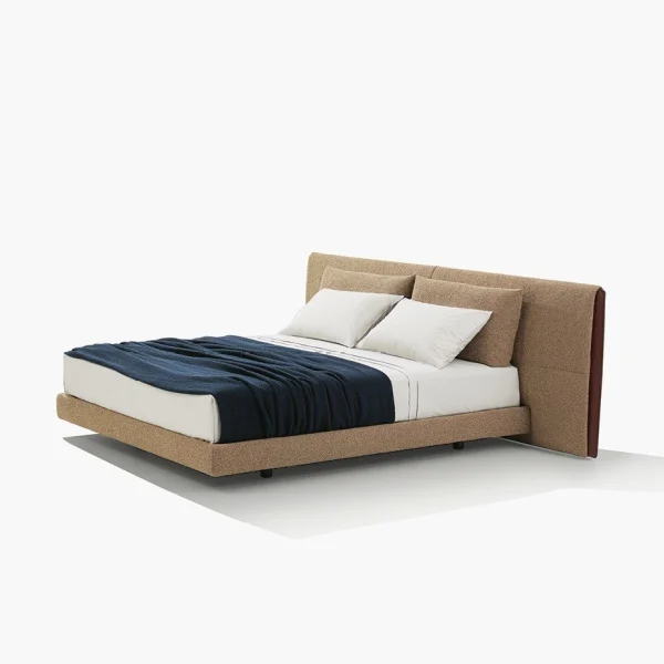 Bespoke Beds with Extended Upholstered Headboard Design