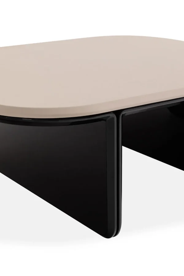 Bespoke Modern Wood Coffee Table Set with Mixed Finish Tops