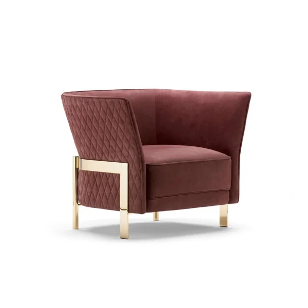 Bespoke Quilted Accent Fabric Chair, Luxury Lounge Furniture