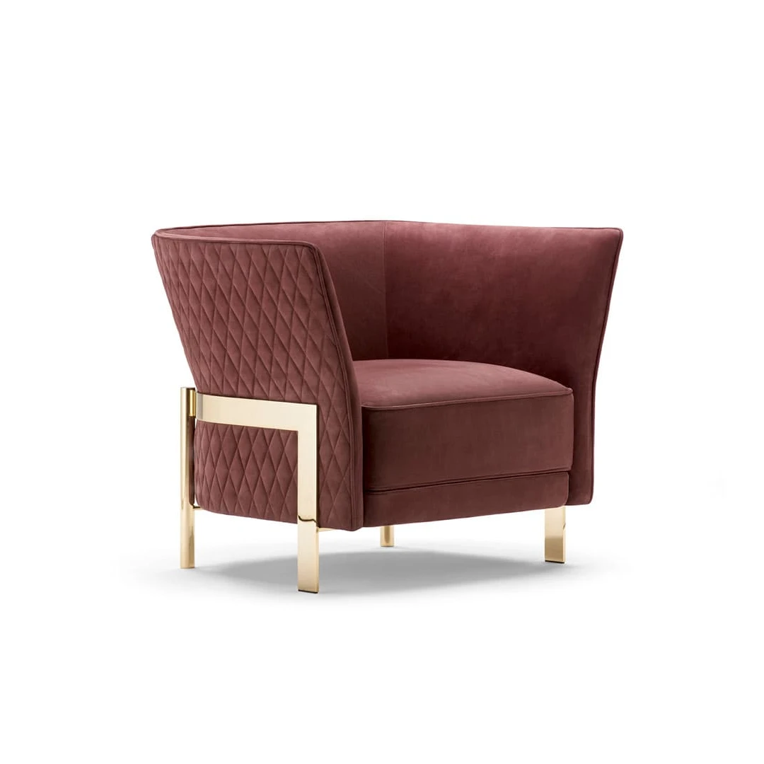 Bespoke Quilted Accent Fabric Chair, Luxury Lounge Furniture