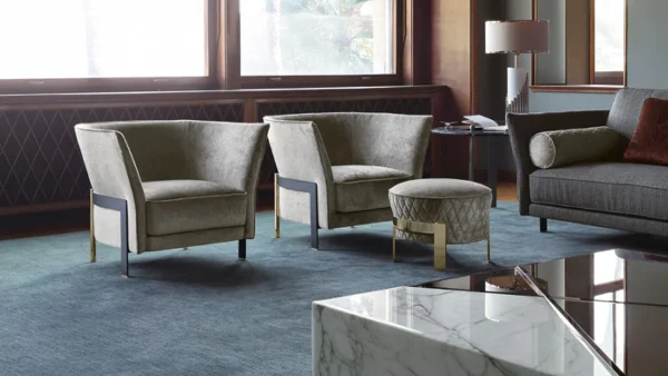 Bespoke Quilted Accent Fabric Chair, Luxury Lounge Furniture