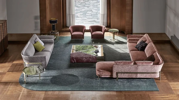 Bespoke Quilted Accent Fabric Chair, Luxury Lounge Furniture