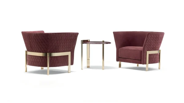 Bespoke Quilted Accent Fabric Chair, Luxury Lounge Furniture