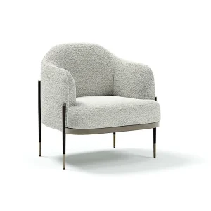 Comfy Bespoke Accent Sofa Chair with Textured Upholstery