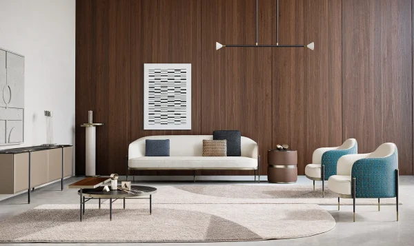 Comfy Bespoke Accent Sofa Chair with Textured Upholstery