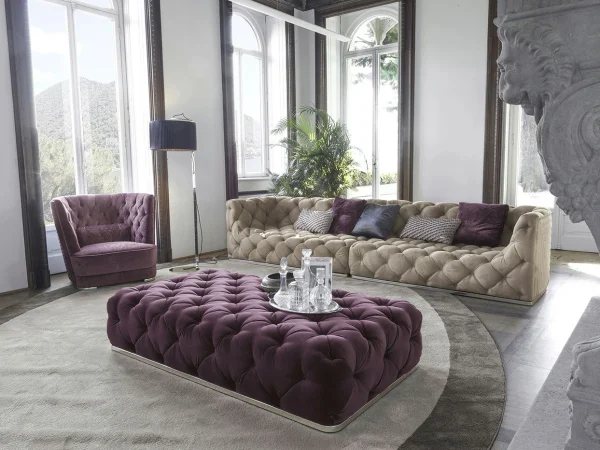 Contemporary Luxury Upholstered Sofa QMY-SF030 - Custom Luxury Sofa Factory Supply