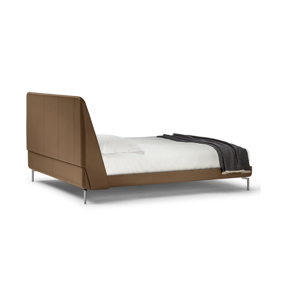 Custom King Size Beds with Curved Upholstered Headboard