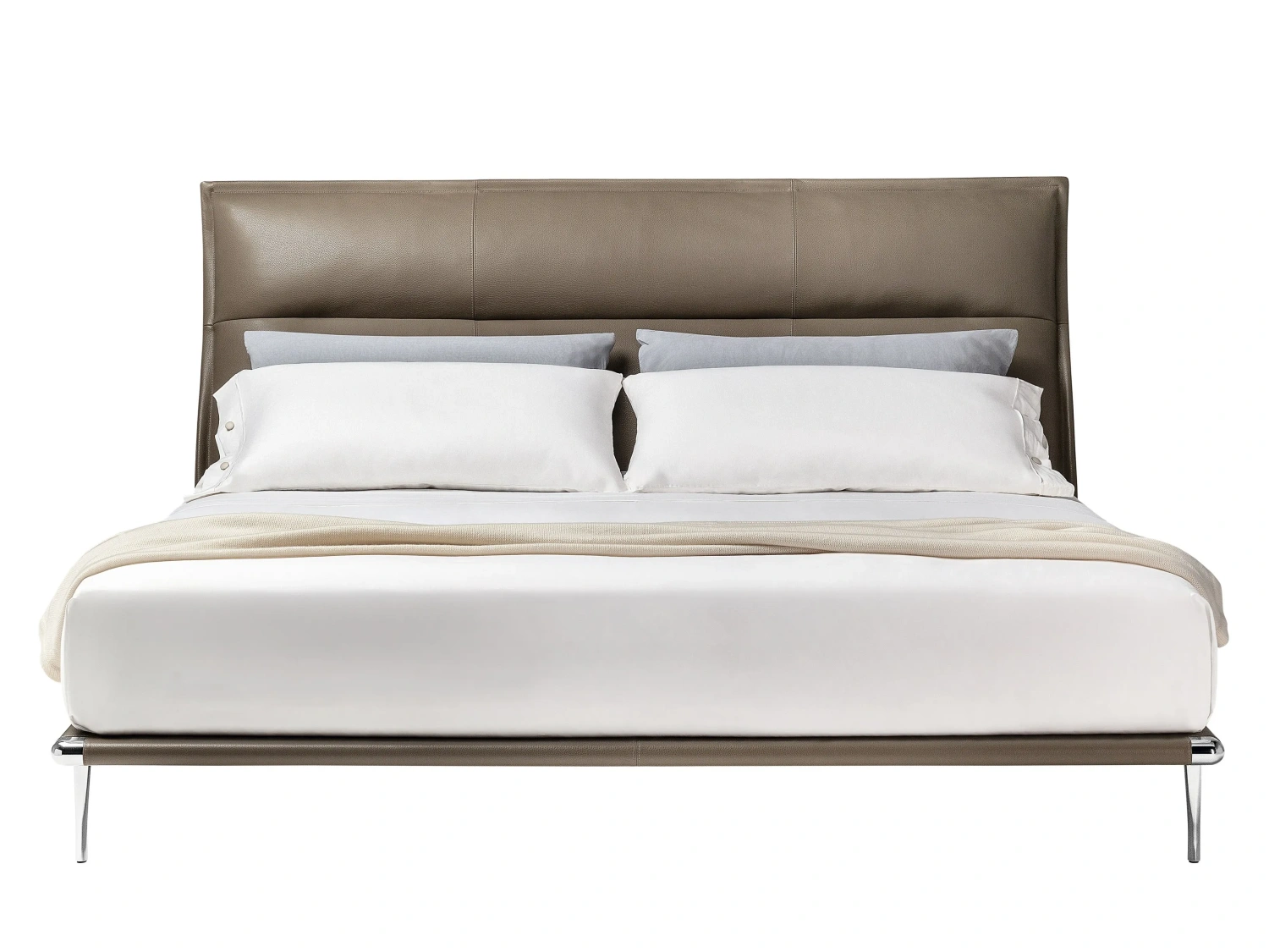 Custom Made Beds with Slim Metal Legs & Upholstered Design