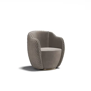 Custom Made Modern Accent Chair with Quilted Back Design