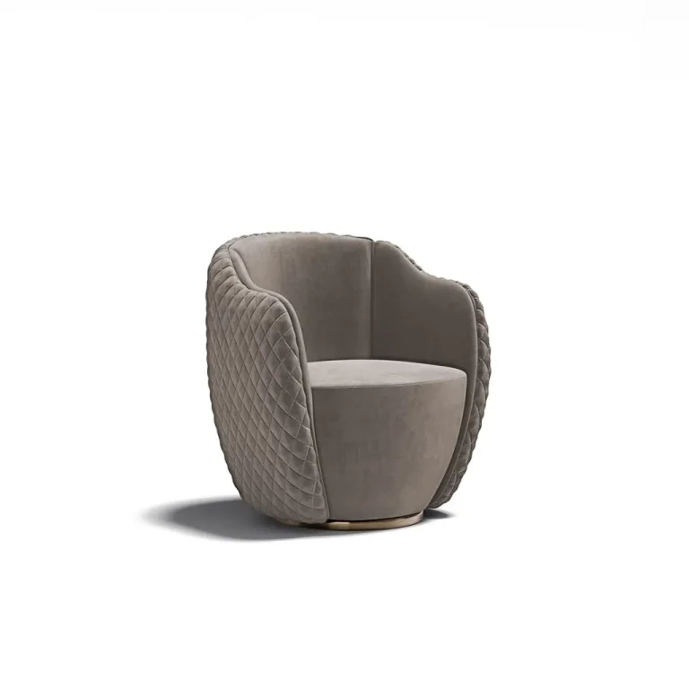 Custom Made Modern Accent Chair with Quilted Back Design