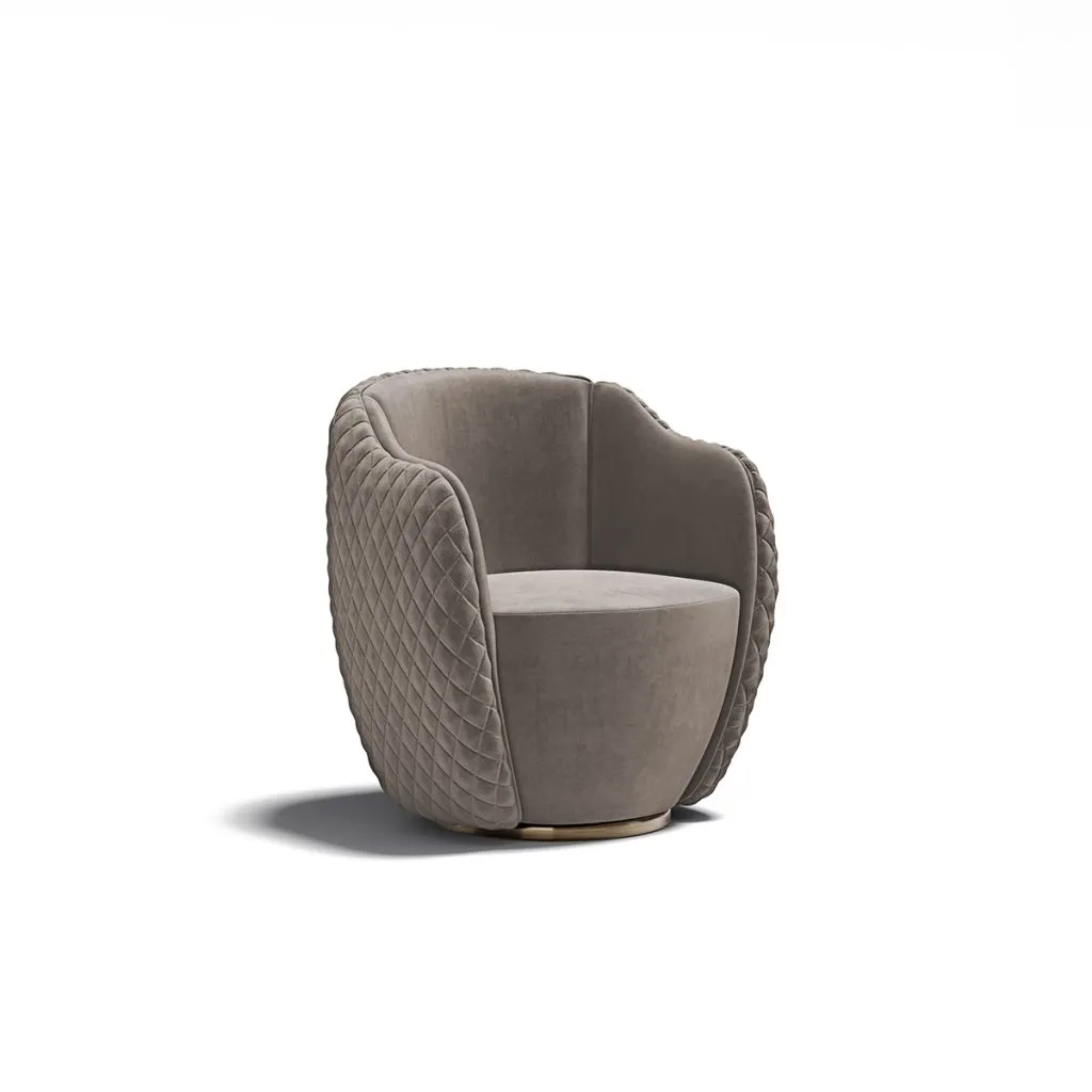Custom Made Modern Accent Chair with Quilted Back Design