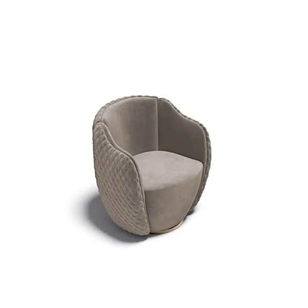 Custom Made Modern Accent Chair with Quilted Back Design