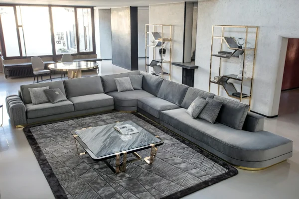 European Modular Velvet Sofa QMY-SF043 - Bespoke Modern Velvet Sofa Manufacturer Deliver to Door Service