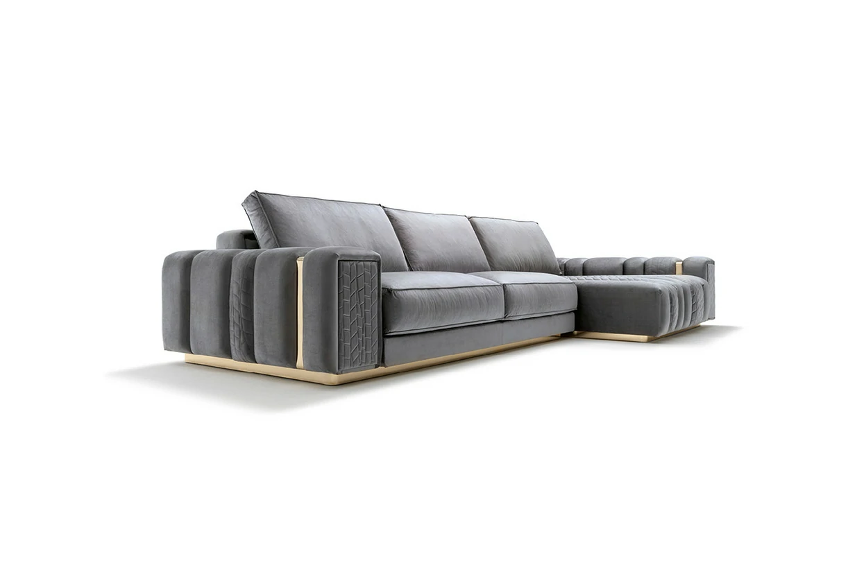 European Modular Velvet Sofa QMY-SF043 - Bespoke Modern Velvet Sofa Manufacturer Deliver to Door Service