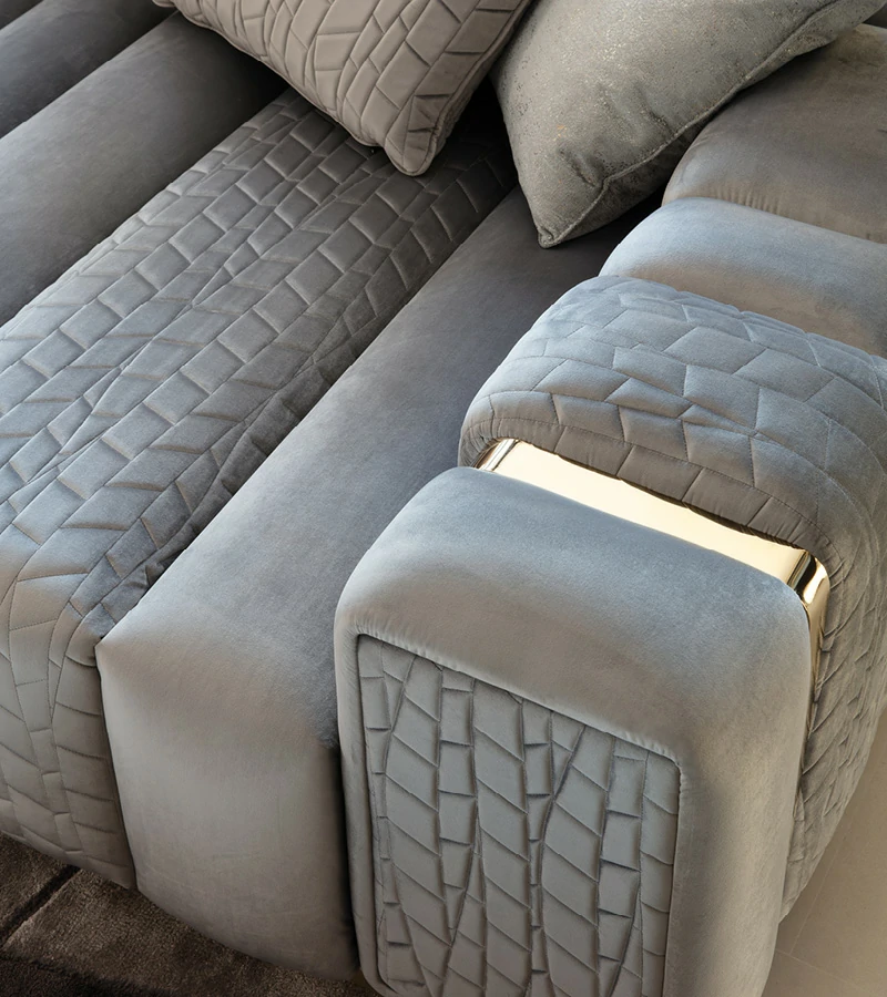 European Modular Velvet Sofa QMY-SF043 - Bespoke Modern Velvet Sofa Manufacturer Deliver to Door Service - Image 5