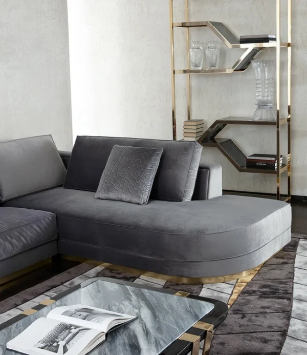 European Modular Velvet Sofa QMY-SF043 - Bespoke Modern Velvet Sofa Manufacturer Deliver to Door Service