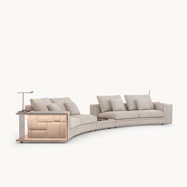Italian Bespoke Half Moon Sectional Sofa QMY-SF032, Factory Direct Supply to Door