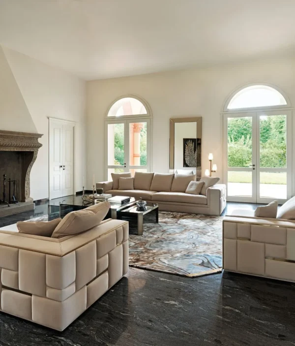 Italian Bespoke Half Moon Sectional Sofa QMY-SF032, Factory Direct Supply to Door