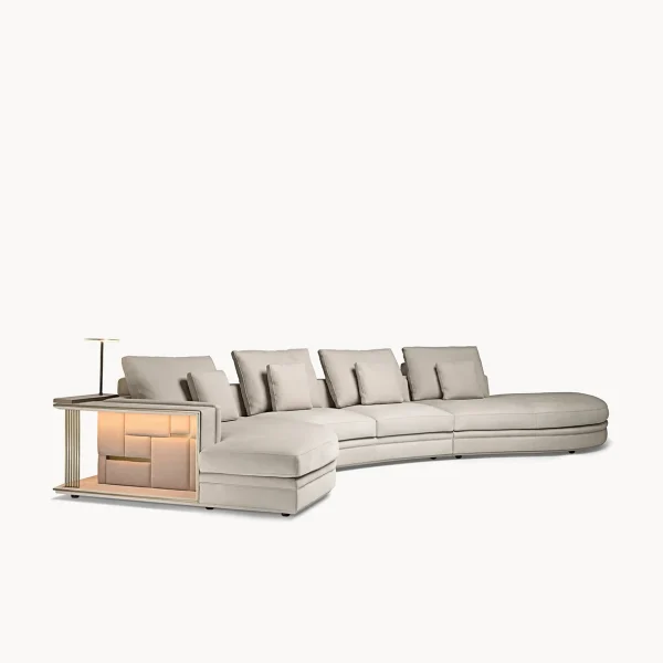 Italian Bespoke Half Moon Sectional Sofa QMY-SF032, Factory Direct Supply to Door