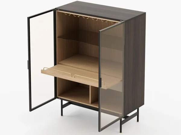 Luxury Bespoke Wine Display Cabinet with Smoked Glass Doors