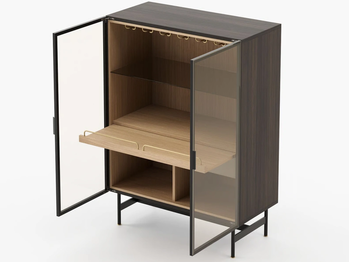 Luxury Bespoke Wine Display Cabinet with Smoked Glass Doors