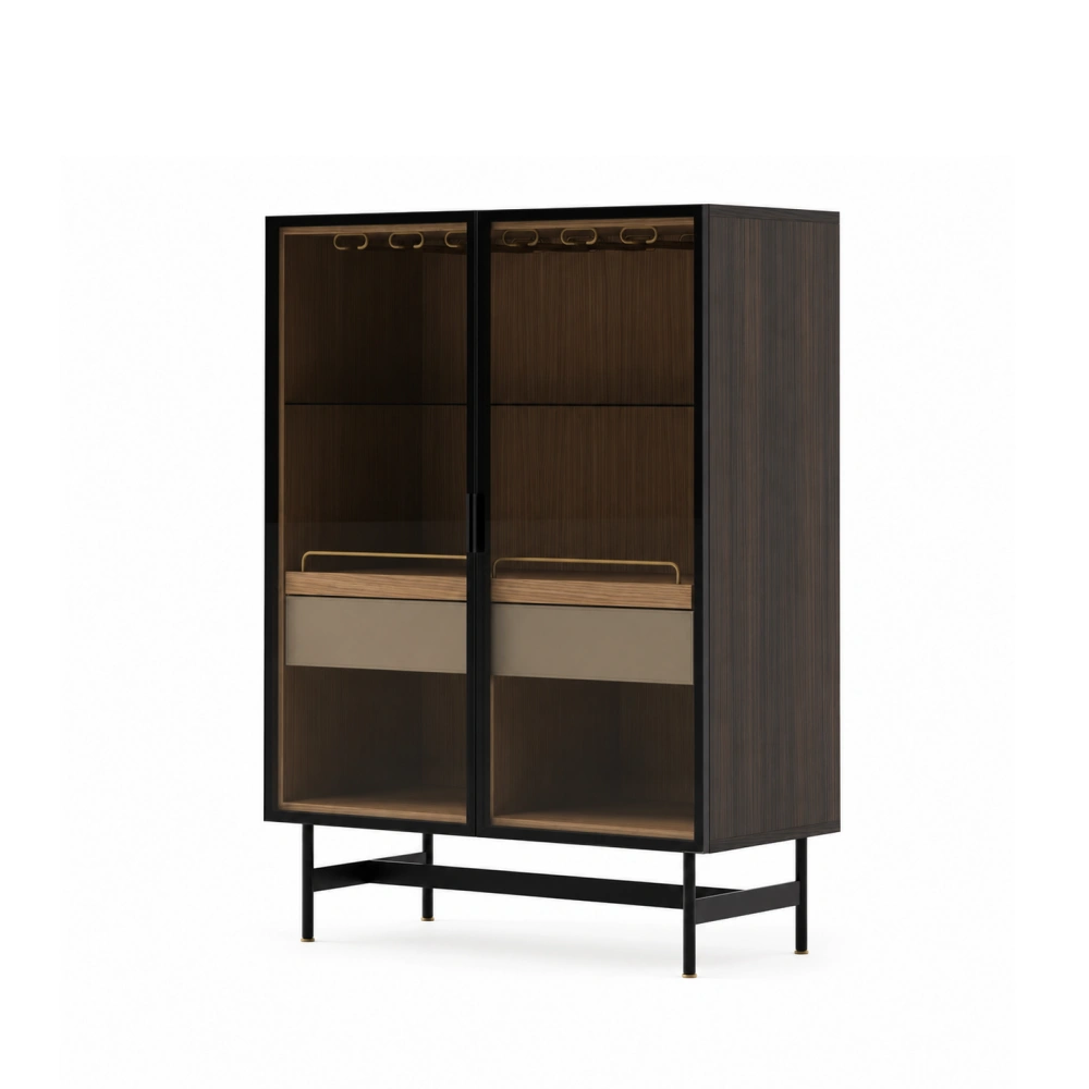 Luxury Bespoke Wine Display Cabinet with Smoked Glass Doors