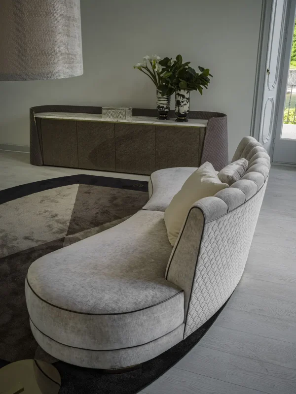 Modern Curved Sofa QMY-SF029 - Bespoke Curved Sofa Factory-Direct