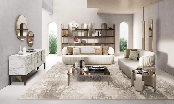 Modern Fashion Tufted Fabric Sofa QMY-SF036 - Custom Made Living Room Furniture Manufacturer Direct Supply to Bulk Buyers and Consumers