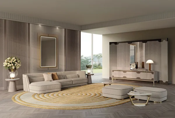 Modern Luxury Dark Gray Sectional Sofa QMY-SF031 - Custom Design Sectional Sofa Factory-Direct