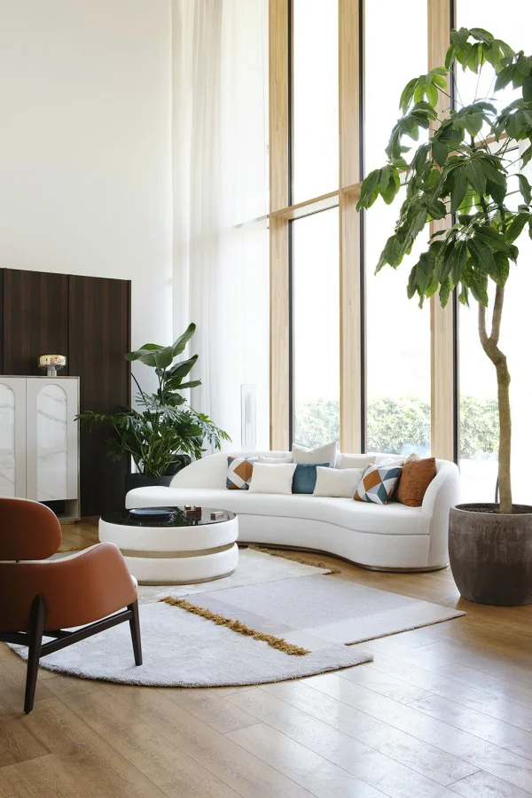 Modern Luxury Velvet Fabric Sectional Sofa QMY-SF046 - Custom Curve Velvet Sofa Factory Supply