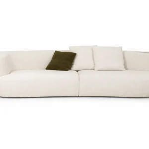 Modern White Curved Fabric Sofa QMY-SF026 - Custom Length Sofa Manufacturer, Support Direct to Customers Supply