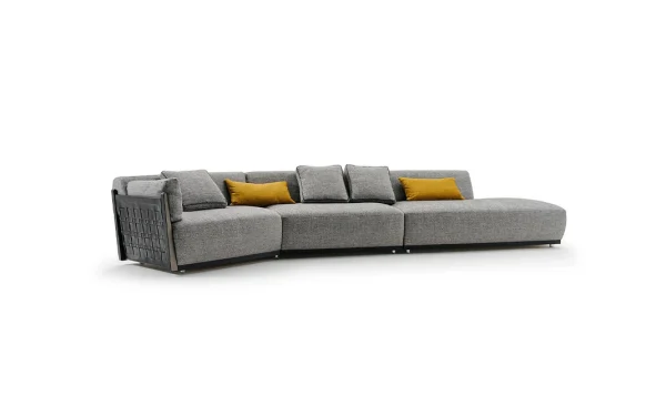 Modular Grey and White Fabric Sectional Sofa QMY-SF027 - Custom Sectional Factory with the Mode of Manufacturer to Consumer