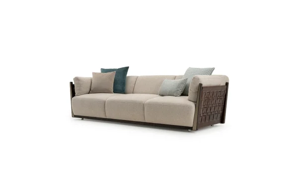 Modular Grey and White Fabric Sectional Sofa QMY-SF027 - Custom Sectional Factory with the Mode of Manufacturer to Consumer