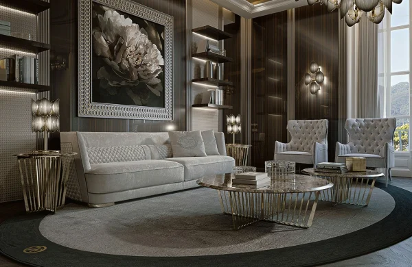 Modern Luxury Dark Gray Sectional Sofa QMY-SF031 - Custom Design Sectional Sofa Factory-Direct