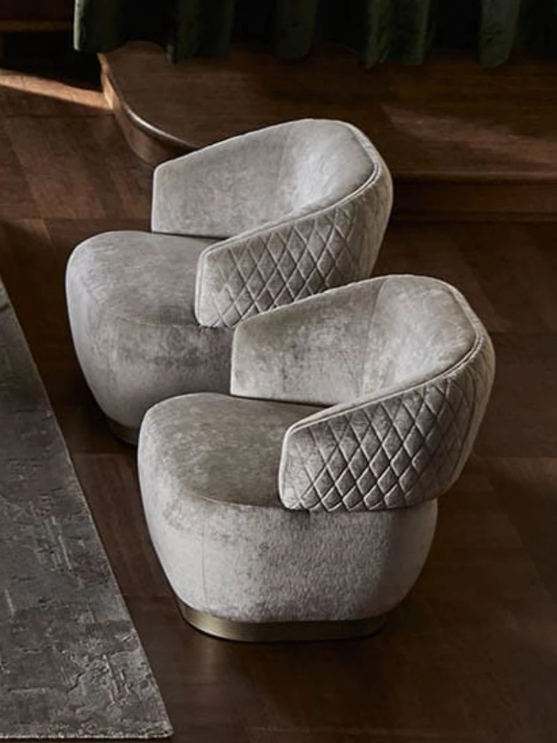 Tailor-Made Accent Round Chair with Curved Upholstered Back-2