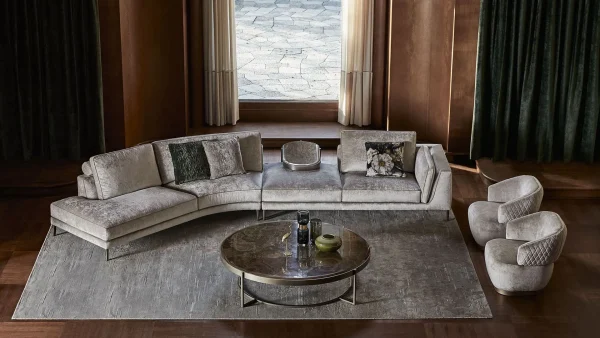 Tailor-Made Accent Round Chair with Curved Upholstered Back-4