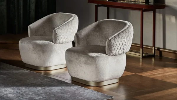 Tailor-Made Accent Round Chair with Curved Upholstered Back-5