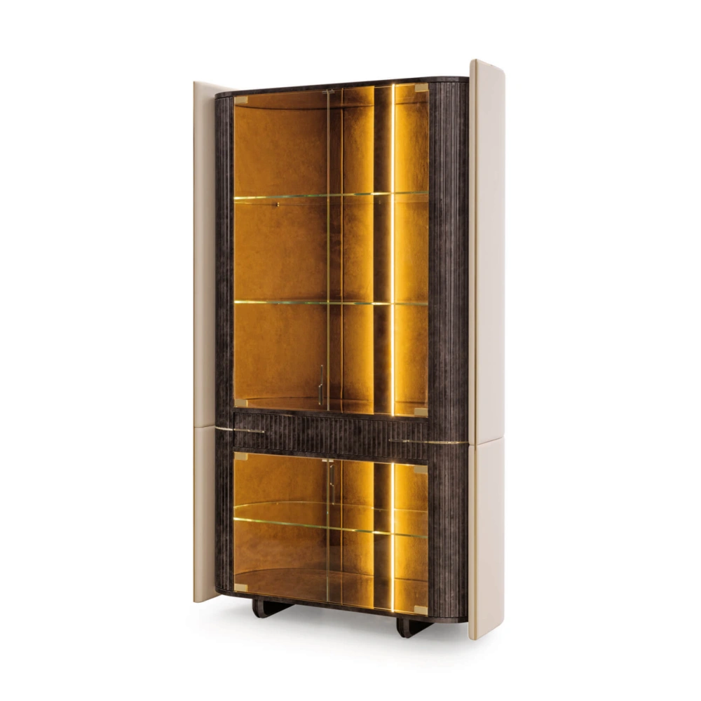 Tailored Whiskey Display Cabinet with LED Lighting Design