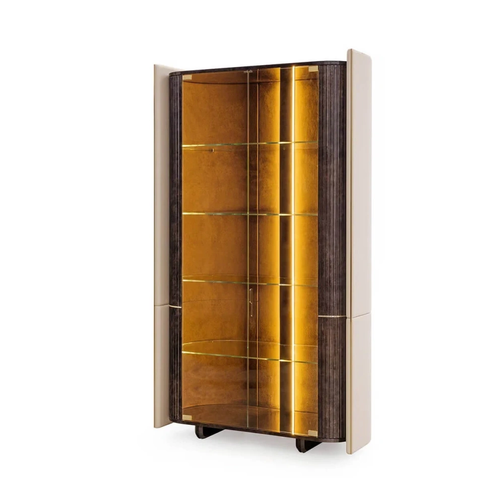 Tailored Whiskey Display Cabinet with LED Lighting Design